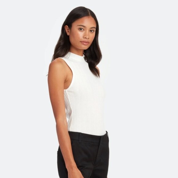 Vince Mock Neck Off-White Top Size M - Picture 2 of 4